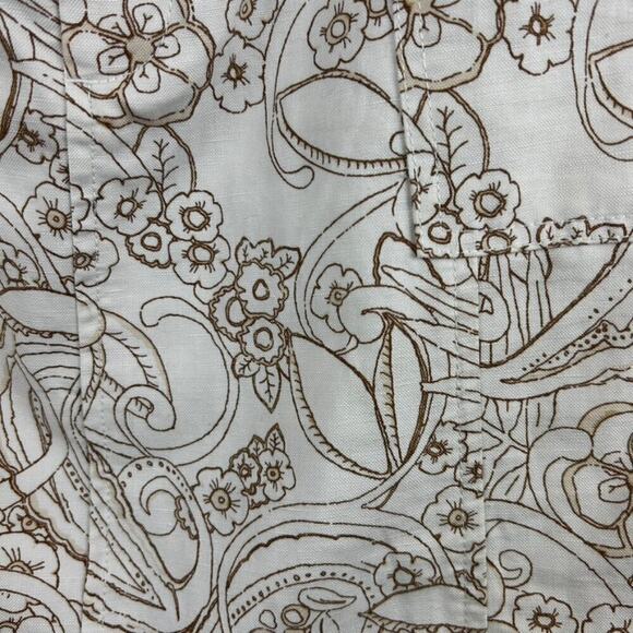 Eddie Bauer Women's 4 Cotton Linen Blend A Line Floral Y2K mini Skirt - Picture 4 of 6